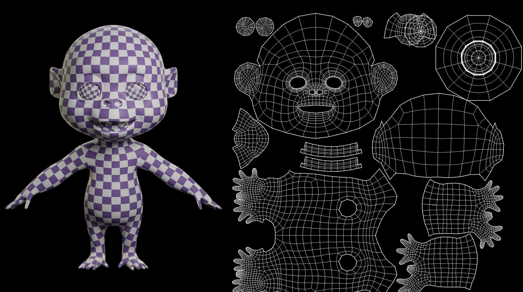 Gorilla Cartoon Low-poly 3D model_7