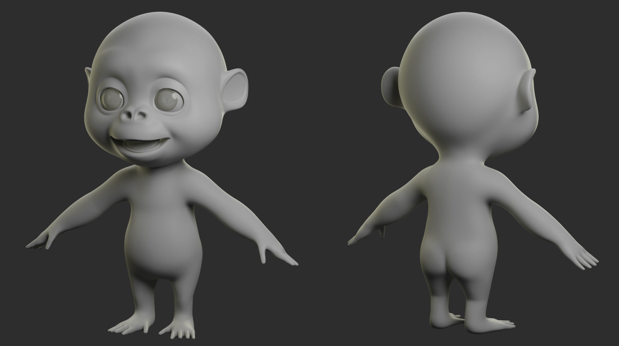 Gorilla Cartoon Low-poly 3D model_5