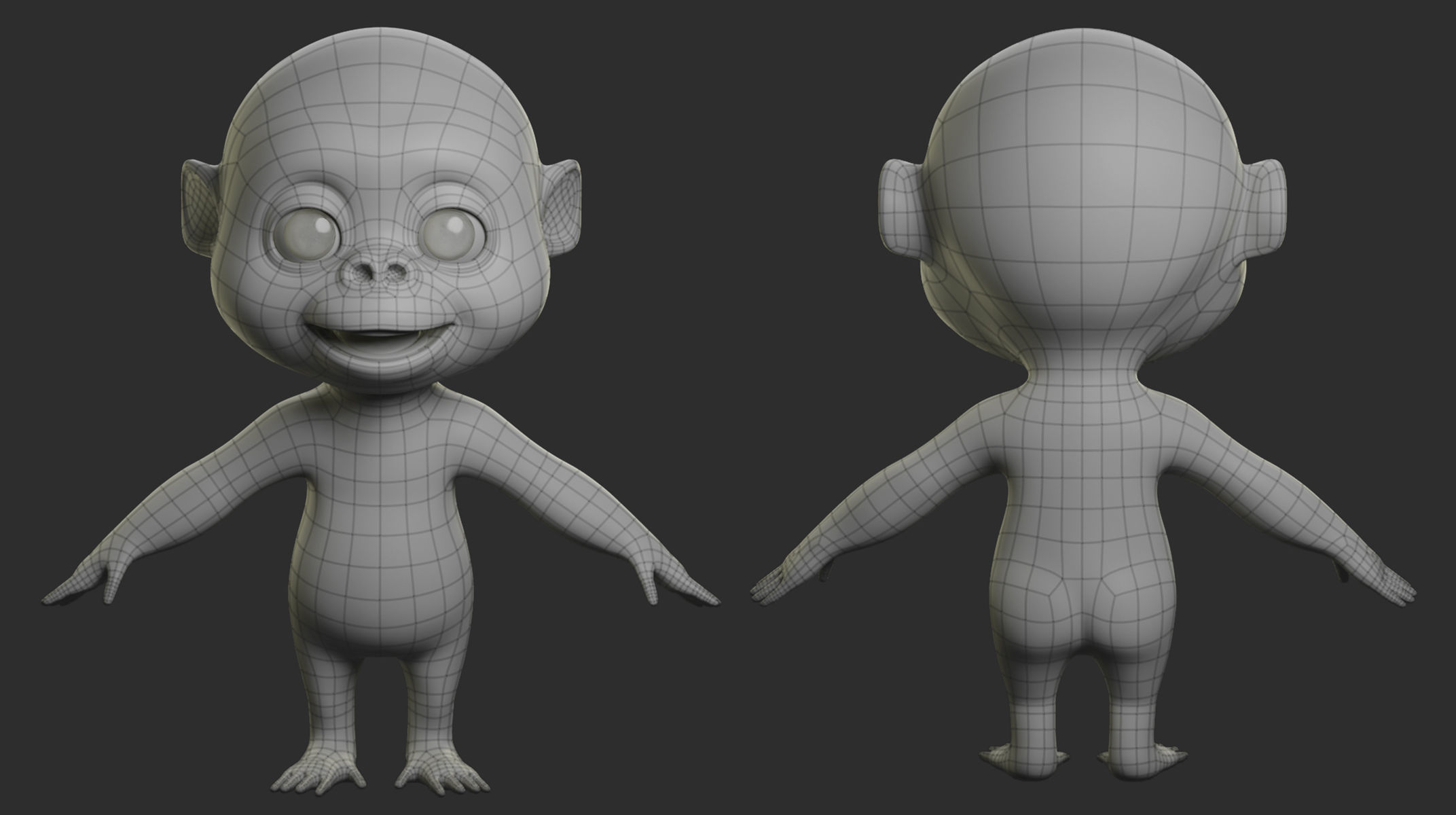 Gorilla Cartoon Low-poly 3D model_3