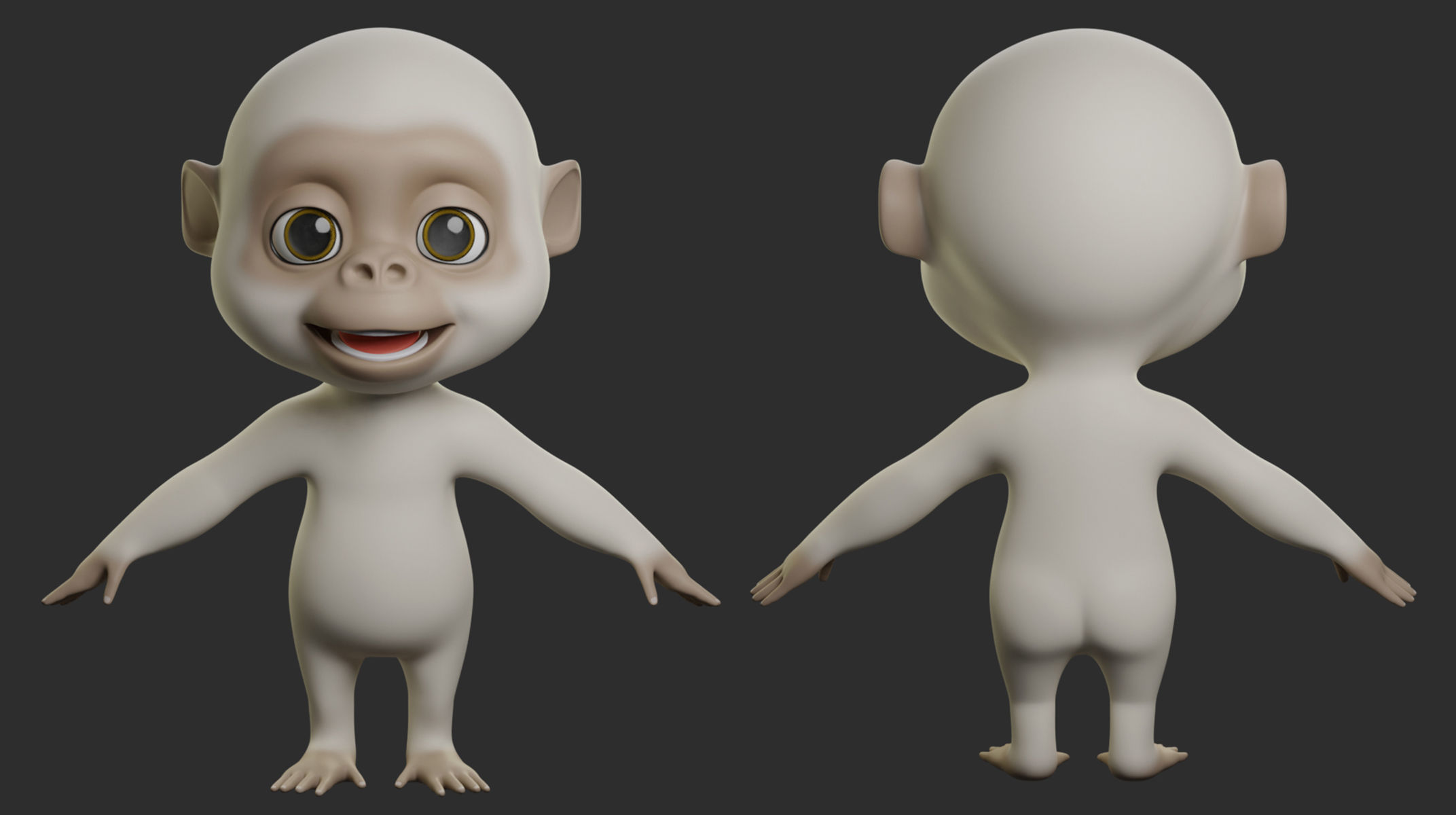 Gorilla Cartoon Low-poly 3D model_1