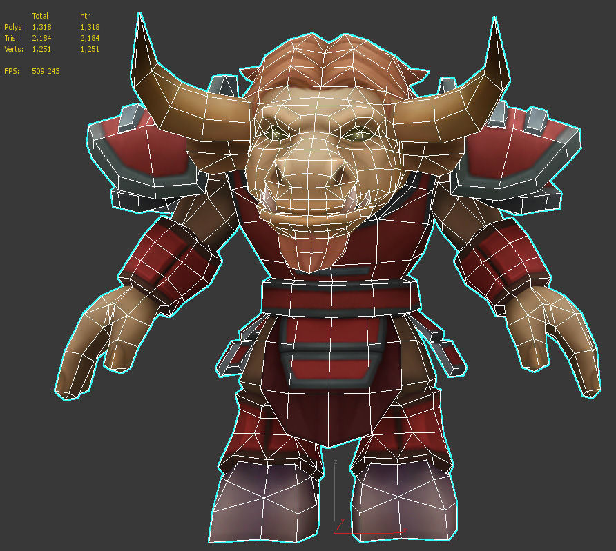 Tauren Low-poly 3D model_2