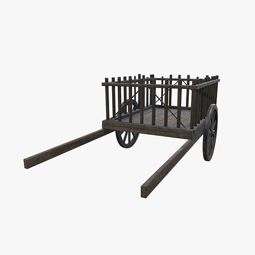 Medieval Carriage V11 Low-poly 3D model