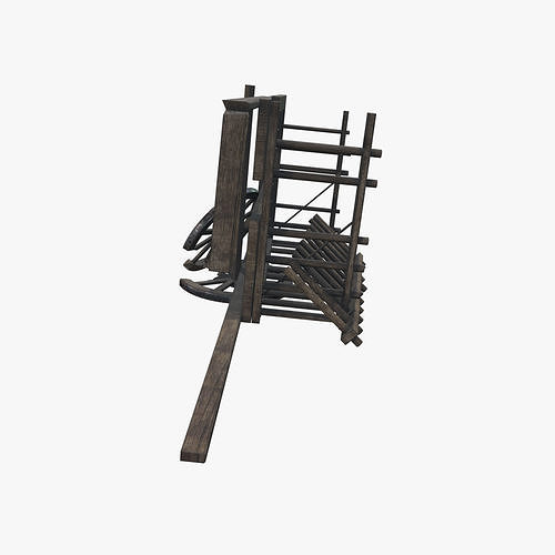 Medieval Carriage V12 Low-poly 3D model