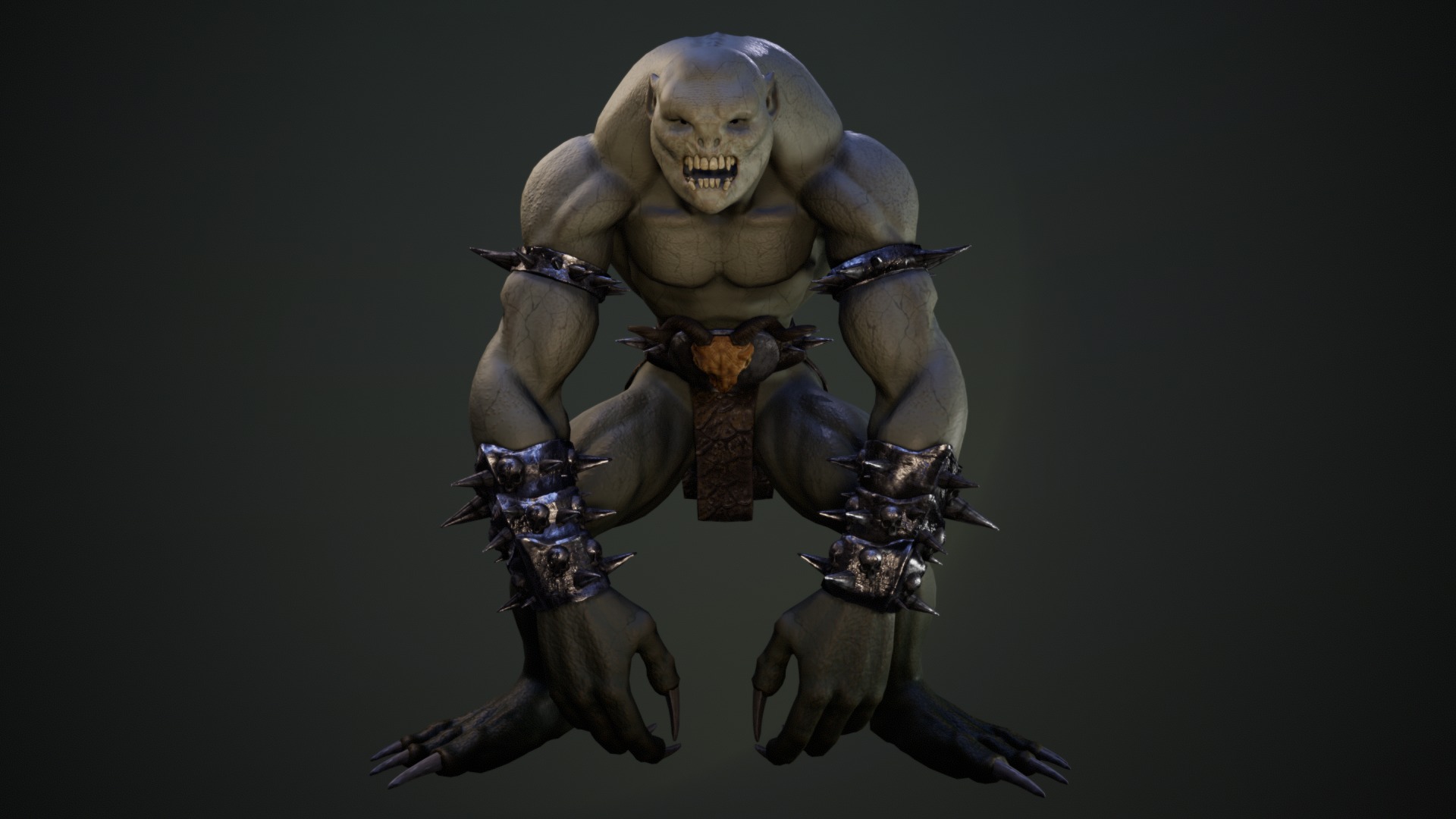 Game ready character Ogre Low-poly 3D model_3