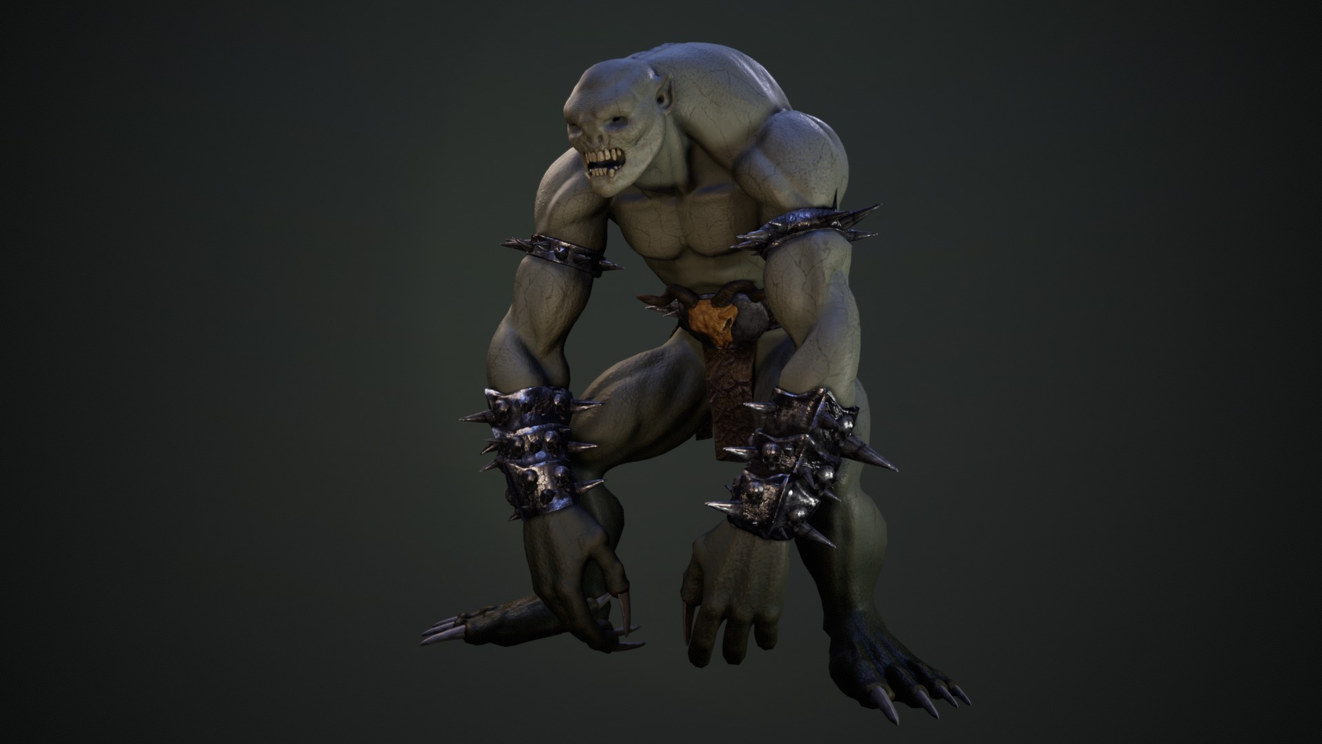 Game ready character Ogre Low-poly 3D model_4