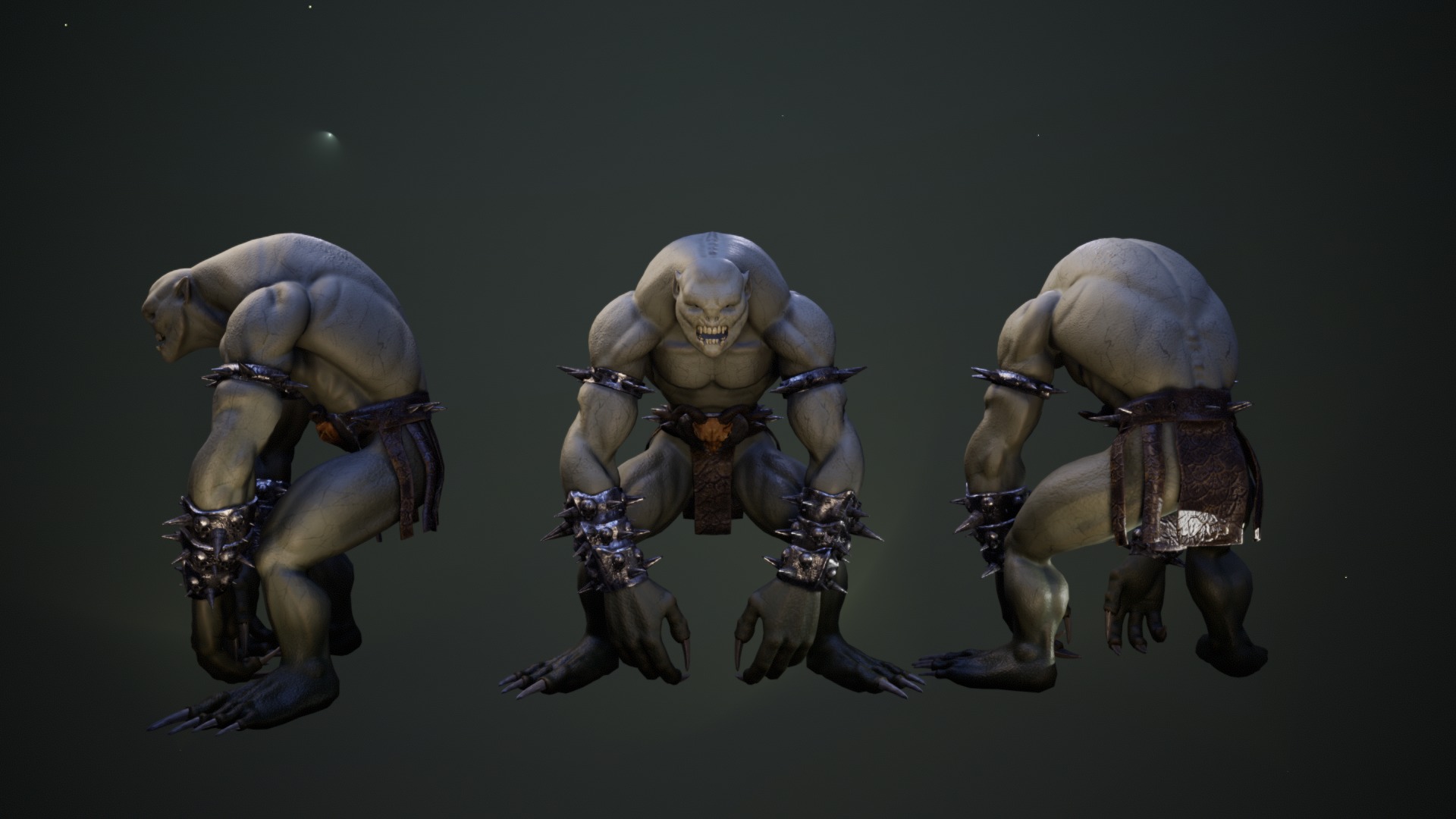 Game ready character Ogre Low-poly 3D model_2