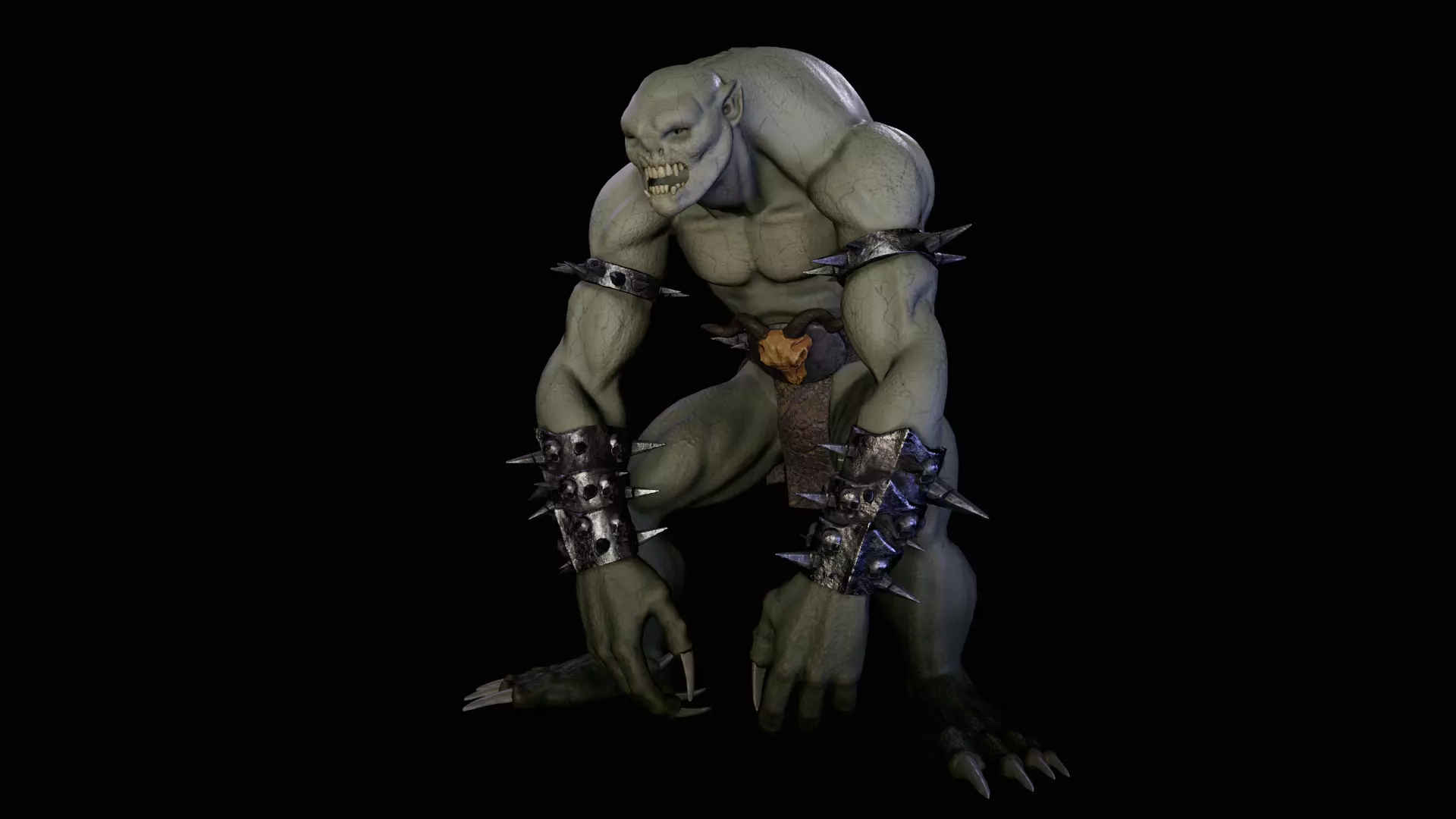 Game ready character Ogre Low-poly 3D model_0