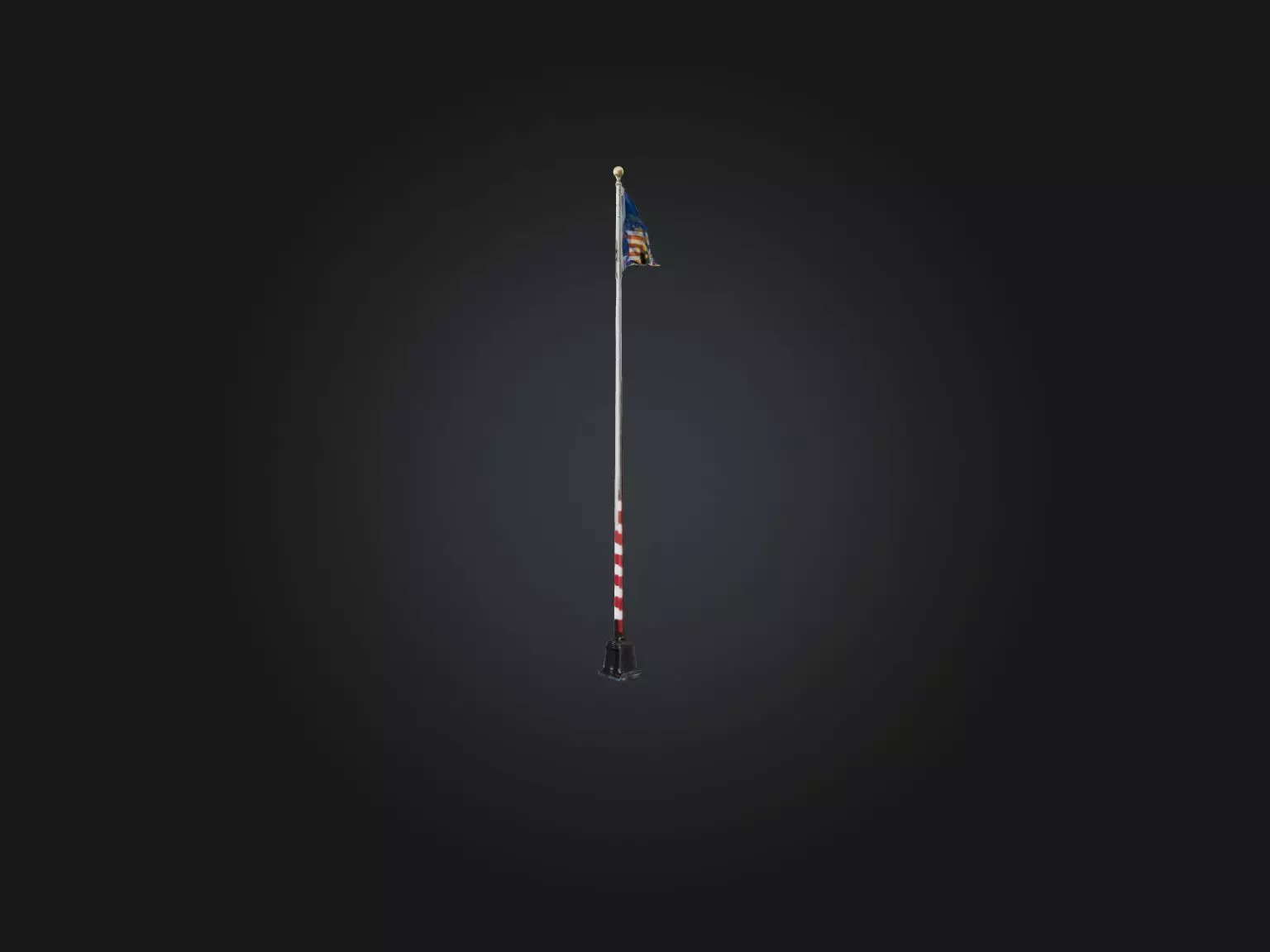 Realistic School Flagpole Model Low-poly 3D model_0