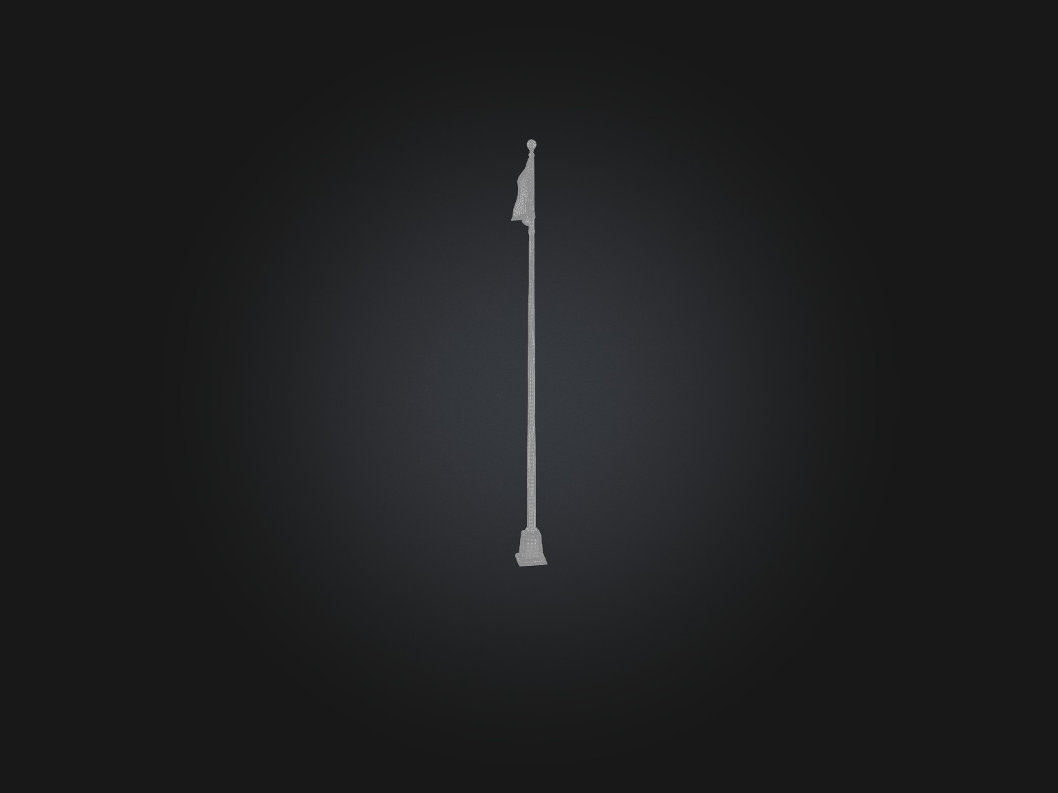 Realistic School Flagpole Model Low-poly 3D model_2