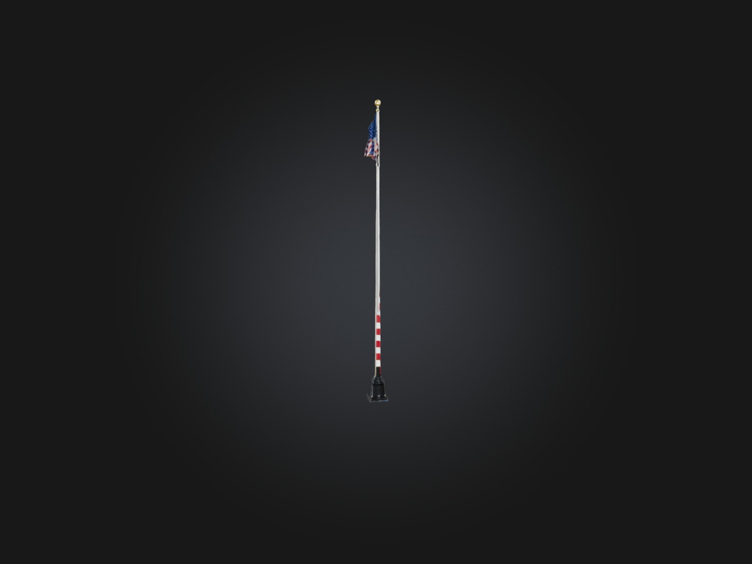 Realistic School Flagpole Model Low-poly 3D model_1