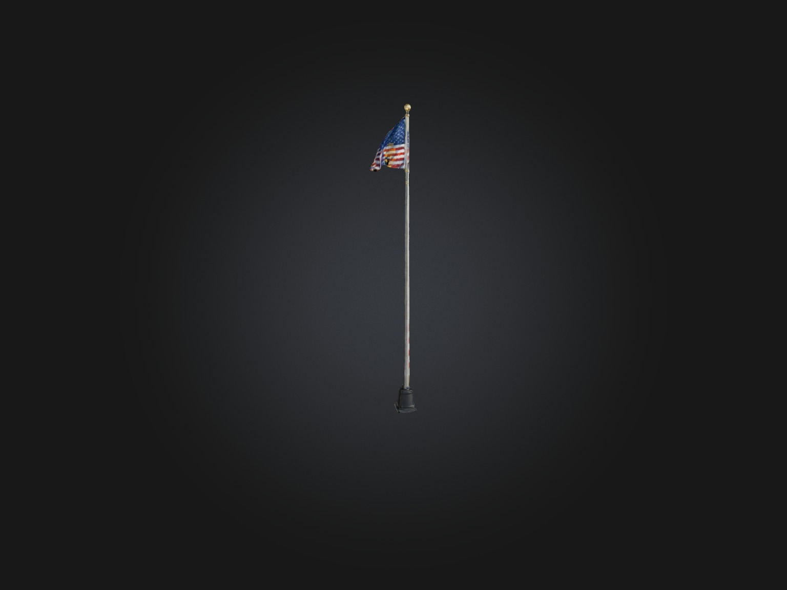 Realistic School Flagpole Model Low-poly 3D model_5