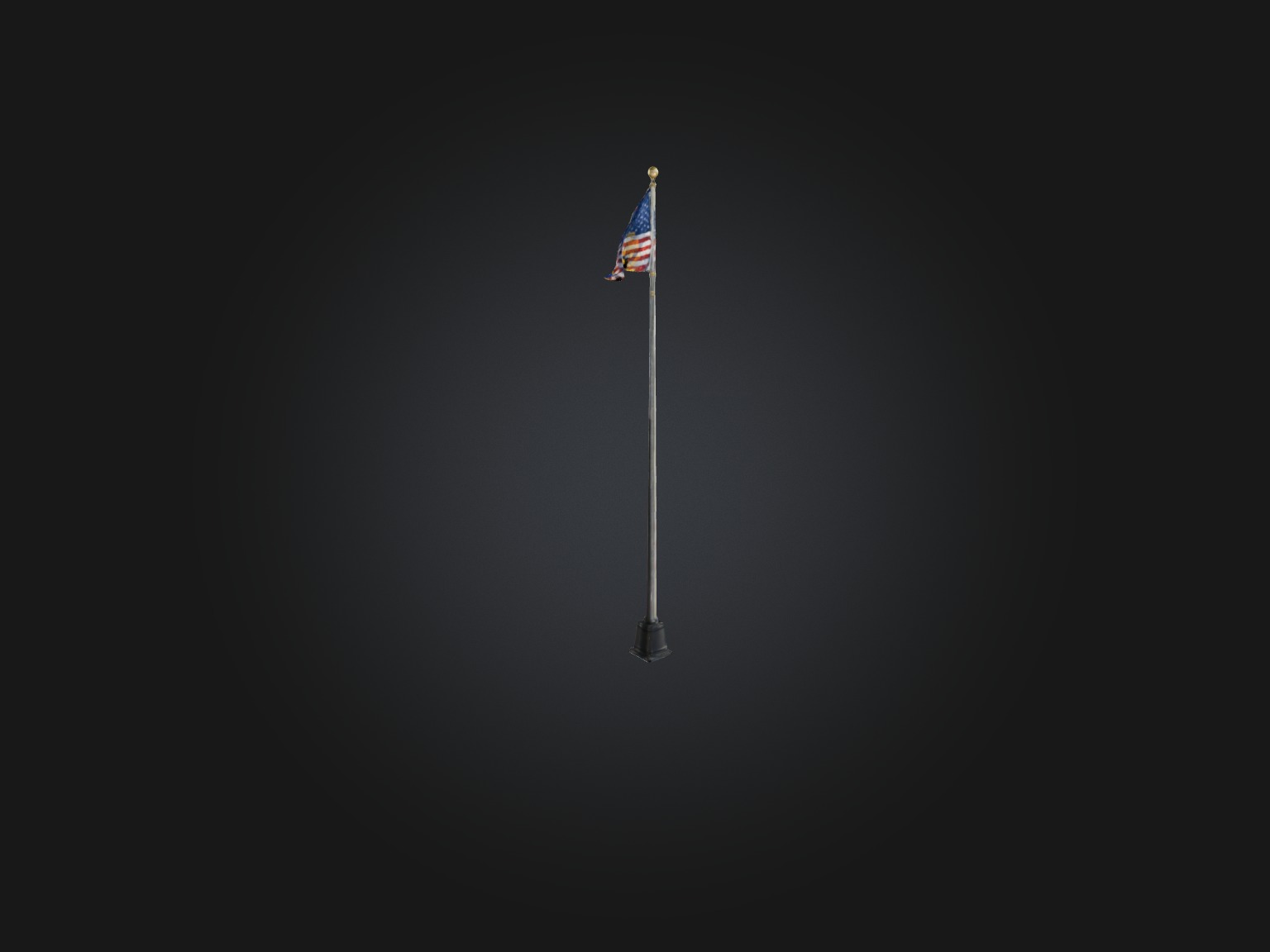Realistic School Flagpole Model Low-poly 3D model_6