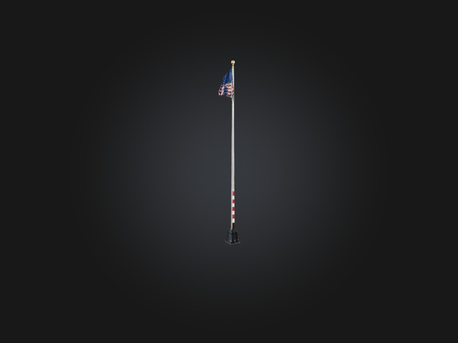 Realistic School Flagpole Model Low-poly 3D model_3
