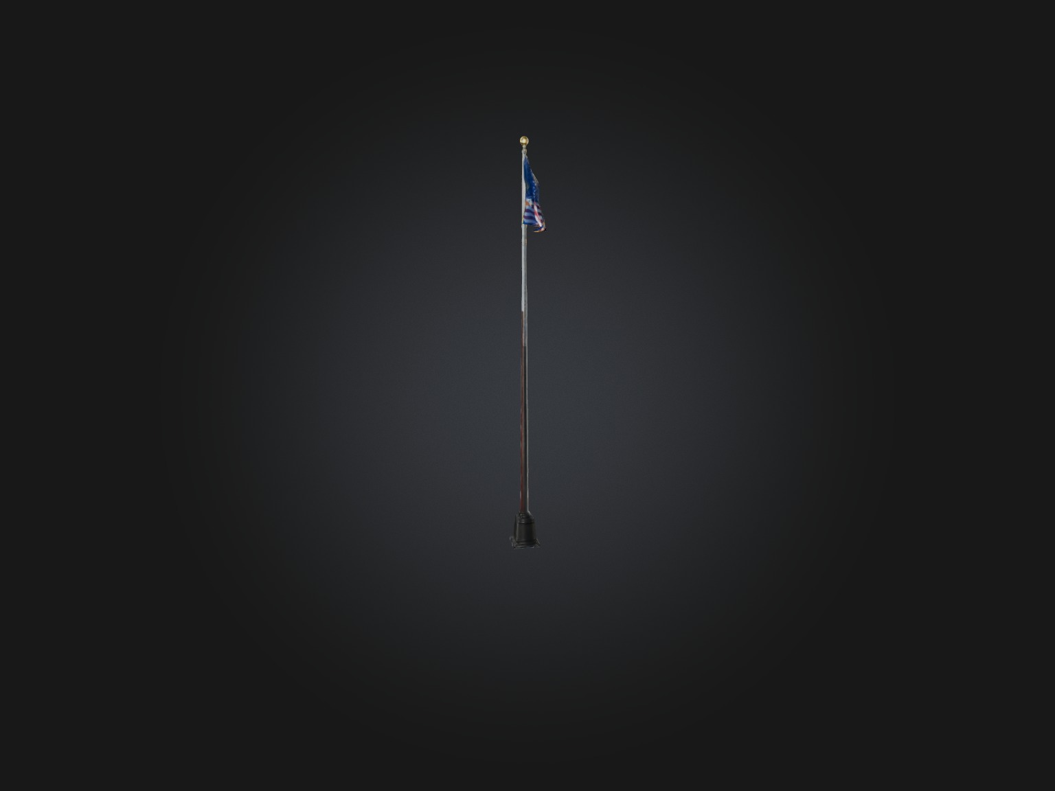 Realistic School Flagpole Model Low-poly 3D model_8