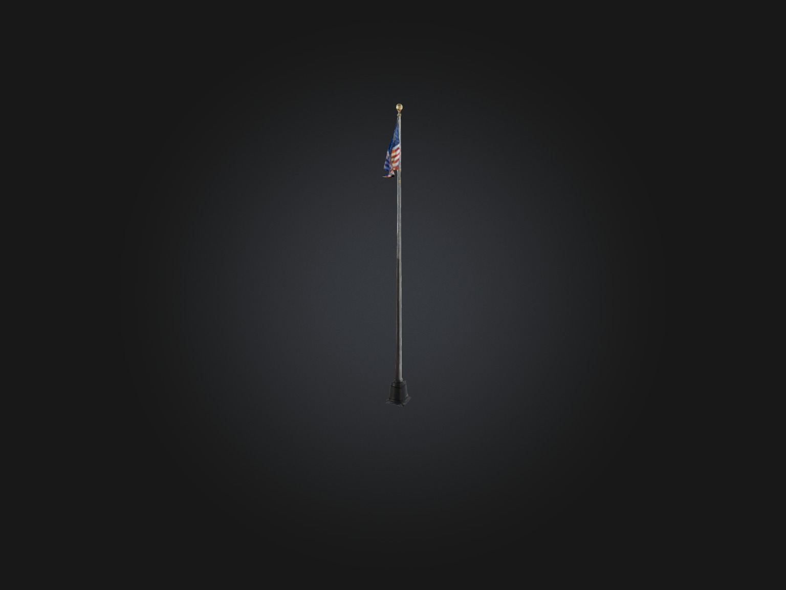 Realistic School Flagpole Model Low-poly 3D model_7