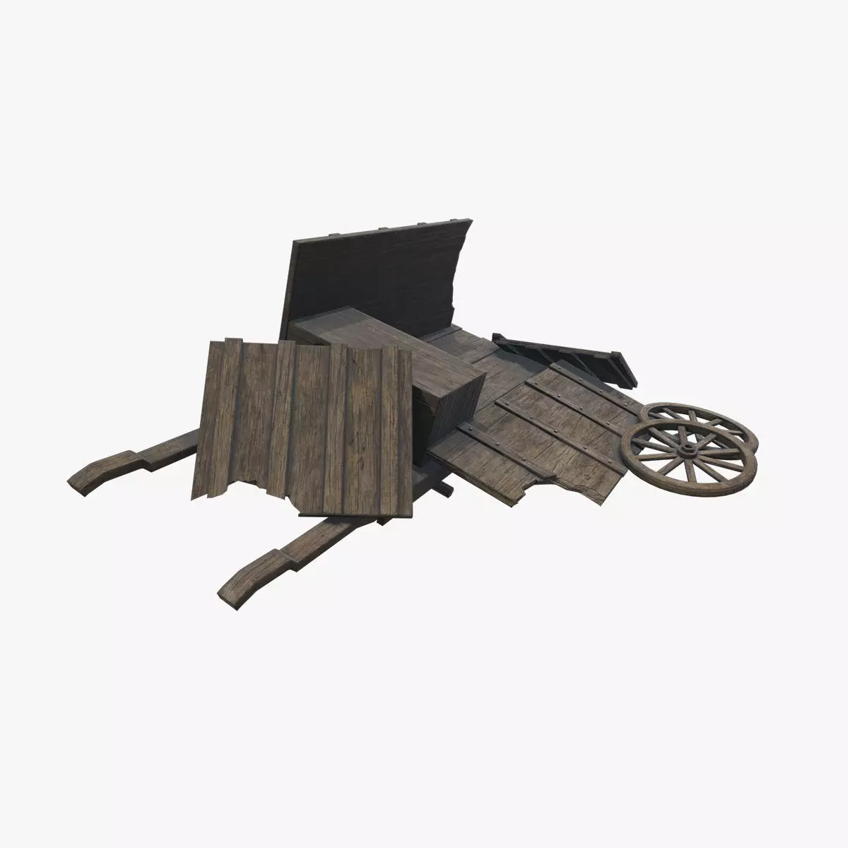 Medieval Carriage V13 Low-poly 3D model