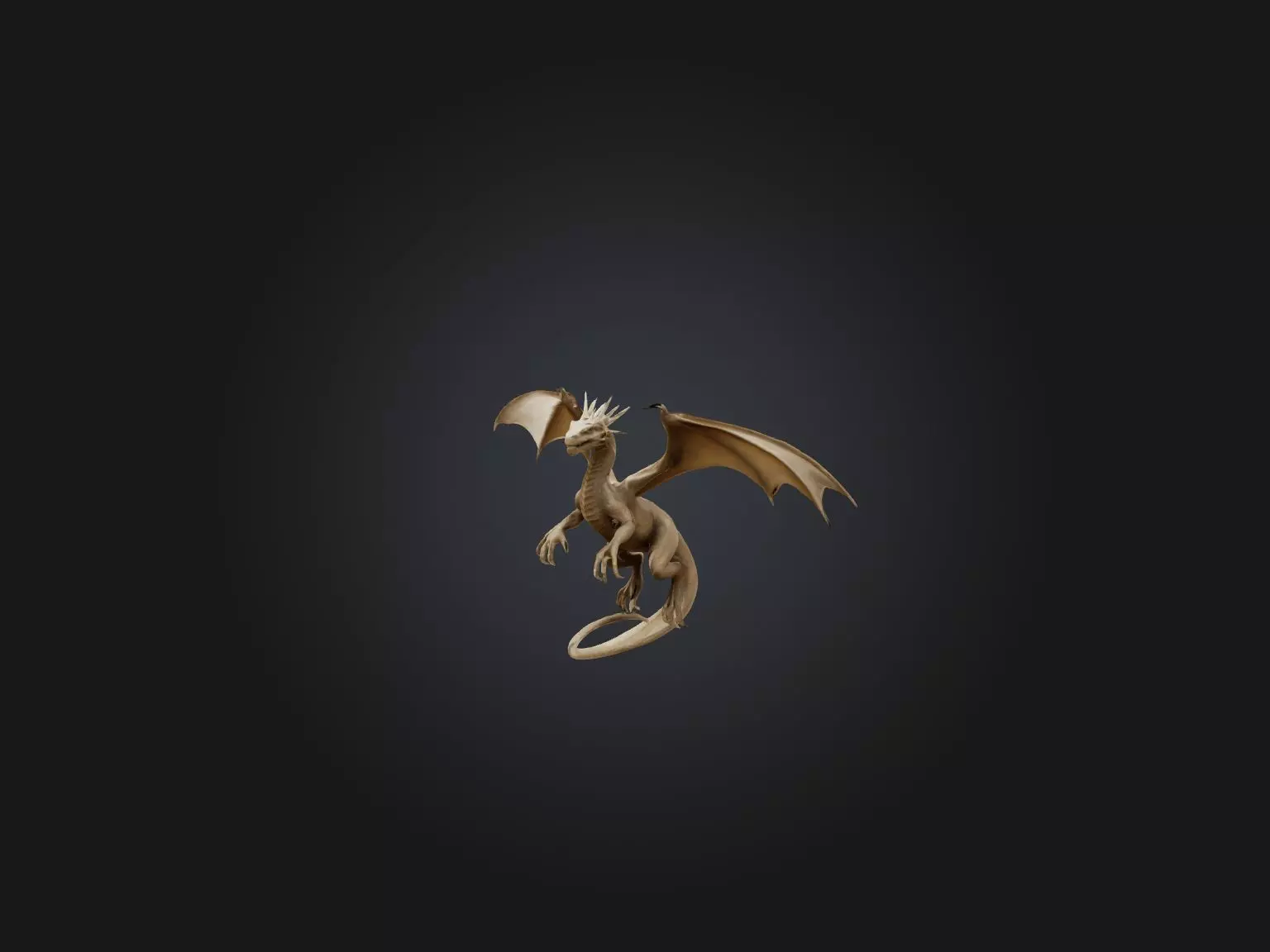 Realistic Sand Dragon Model Low-poly 3D model_0