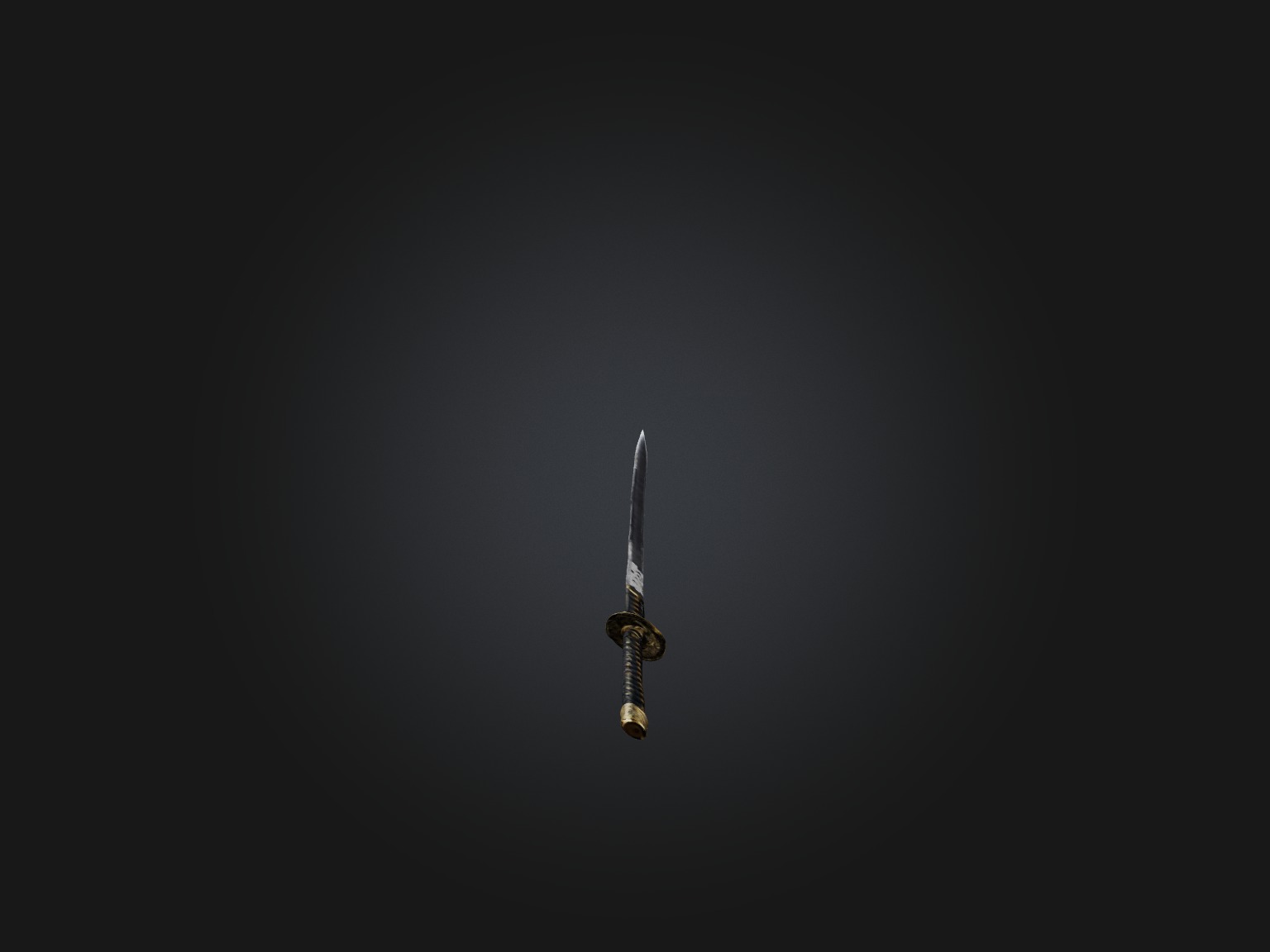 Realistic Samurai Sword Model Low-poly 3D model_7