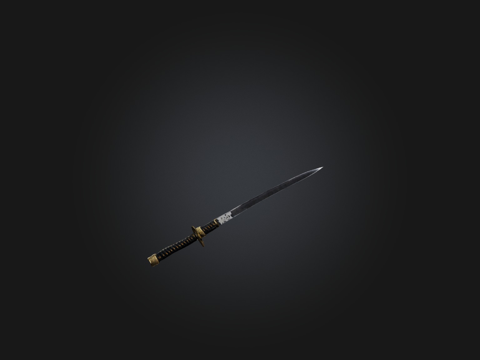 Realistic Samurai Sword Model Low-poly 3D model_5