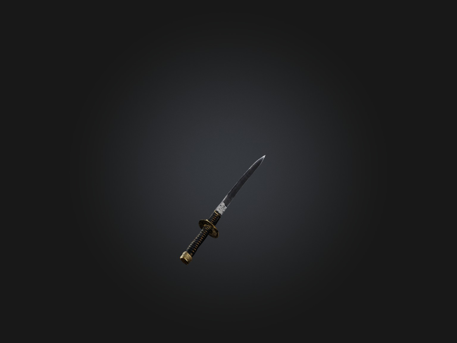 Realistic Samurai Sword Model Low-poly 3D model_6