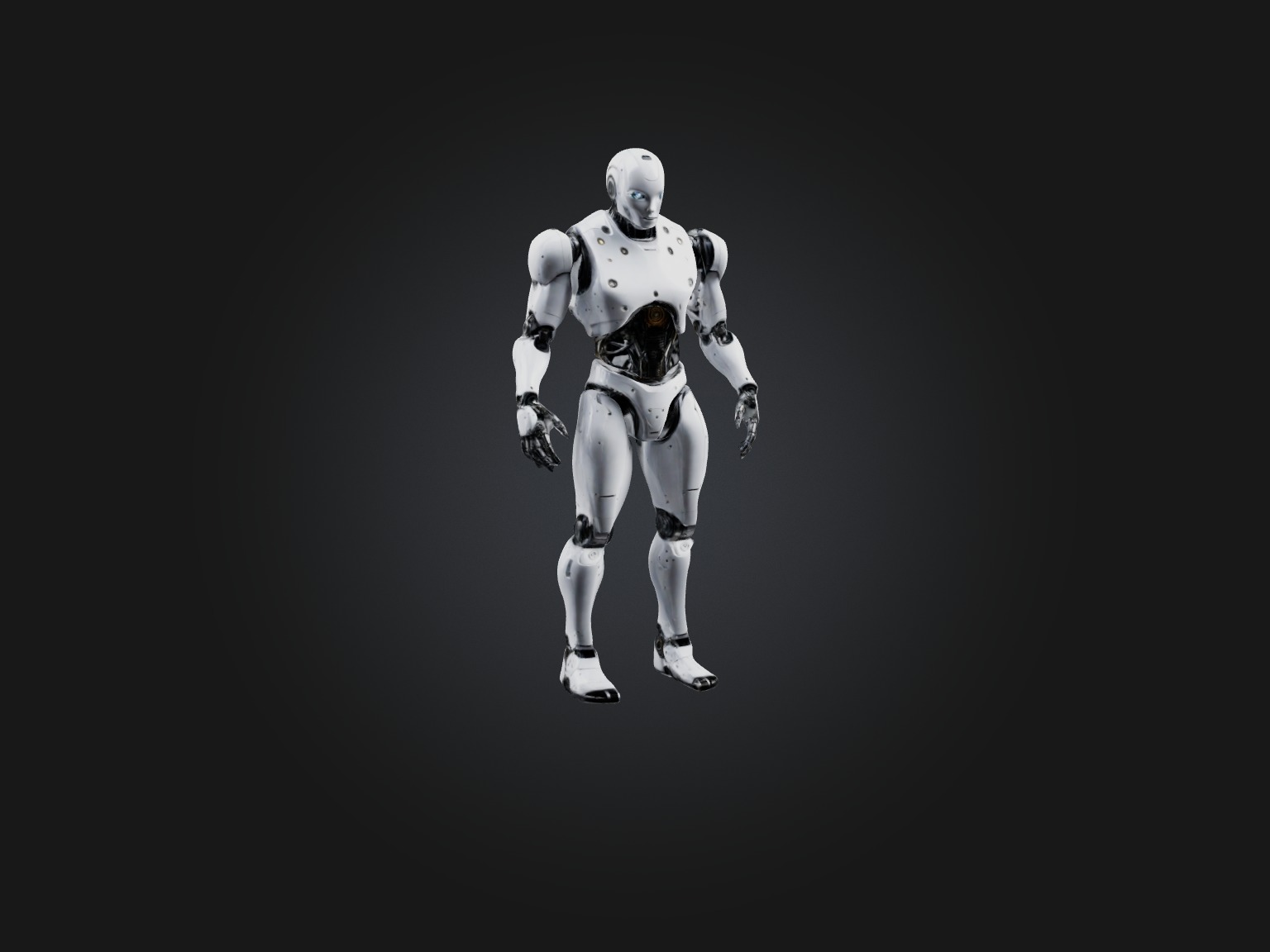 Realistic Robot Model Low-poly 3D model_5