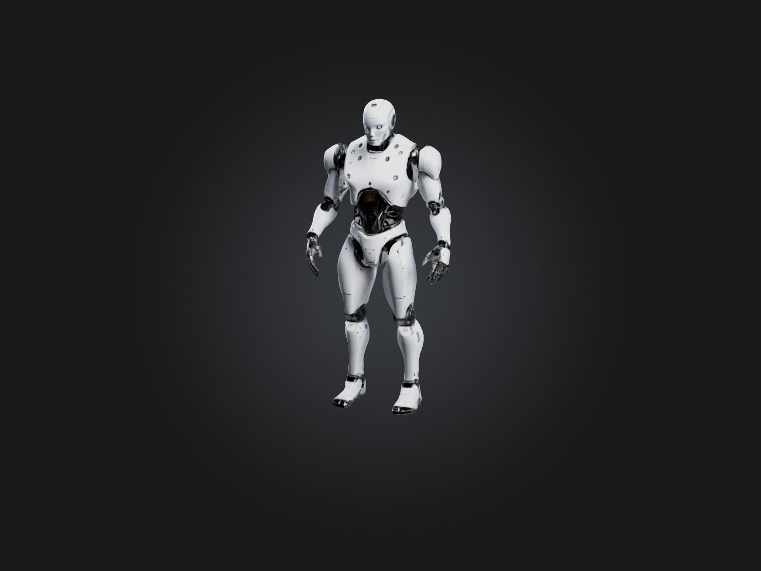 Realistic Robot Model Low-poly 3D model_1