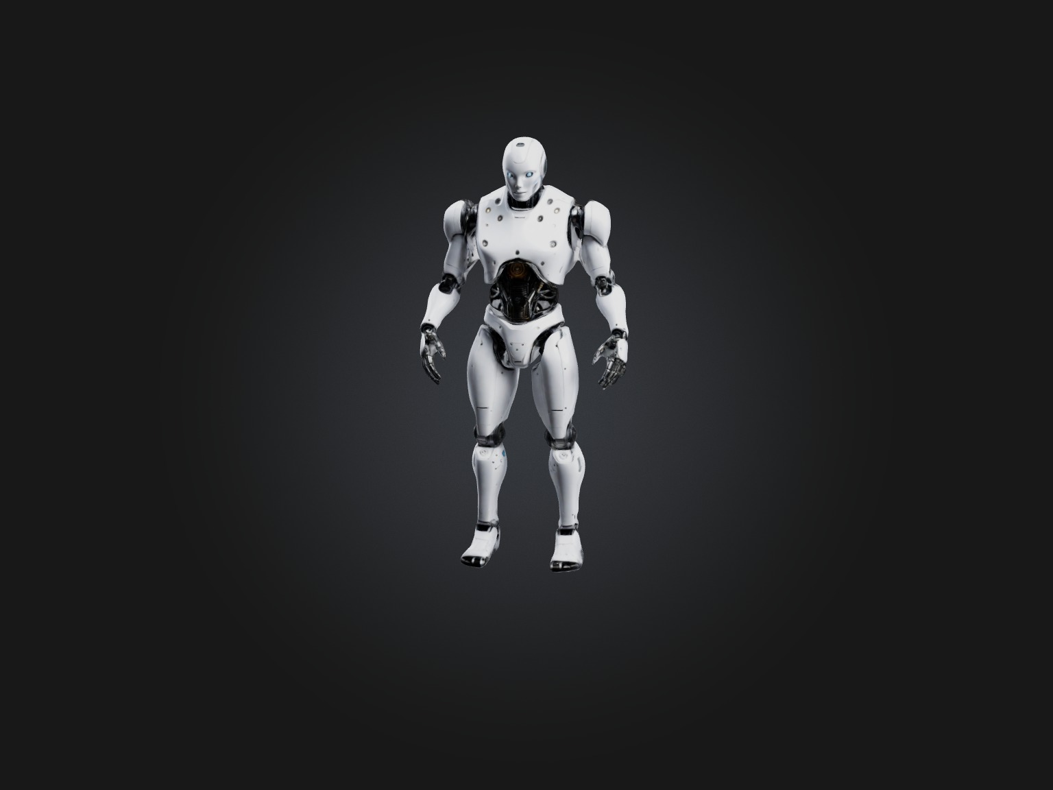 Realistic Robot Model Low-poly 3D model_3