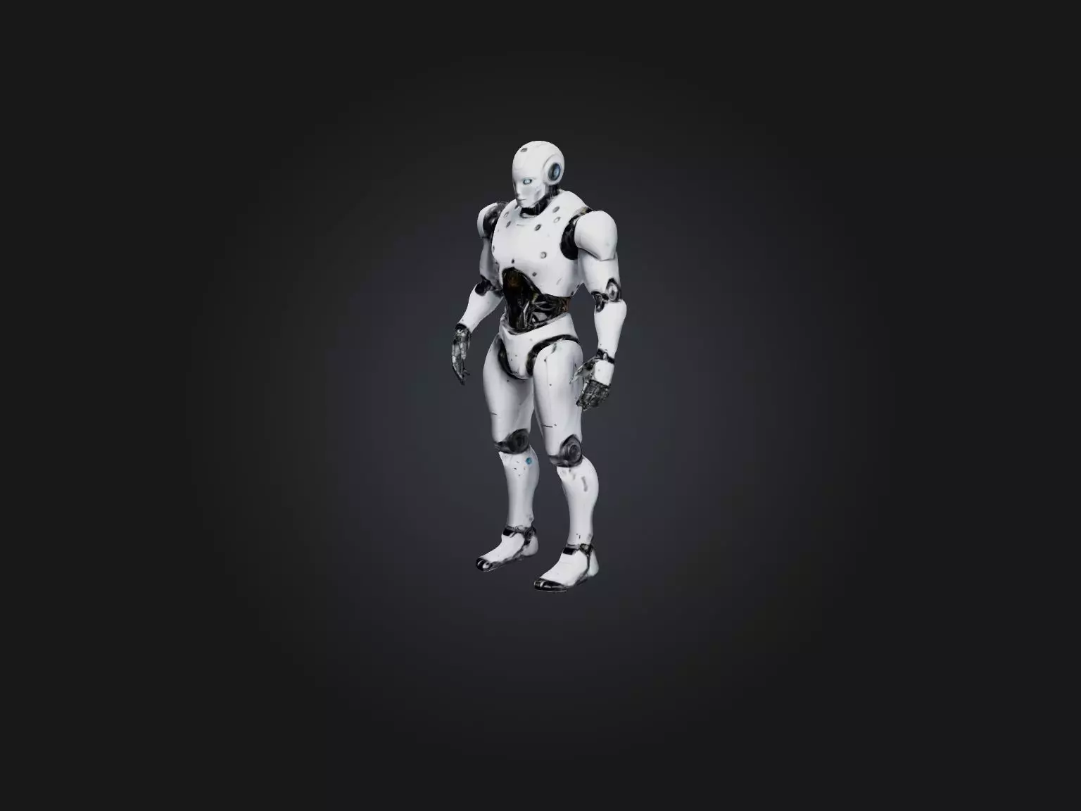 Realistic Robot Model Low-poly 3D model_0
