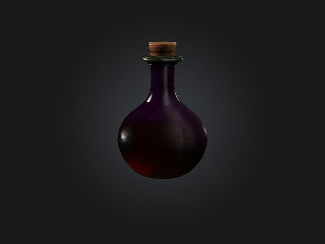 Realistic Potion Bottle Model Low-poly 3D model