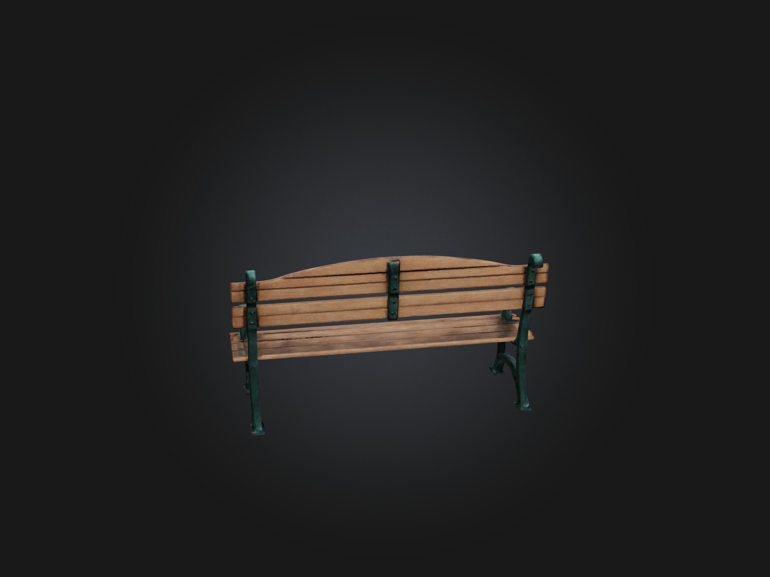 Realistic Park Bench Model Low-poly 3D model_5