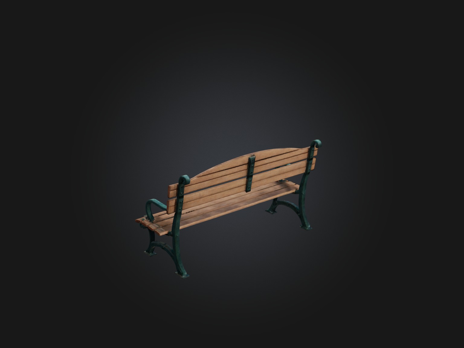 Realistic Park Bench Model Low-poly 3D model_6