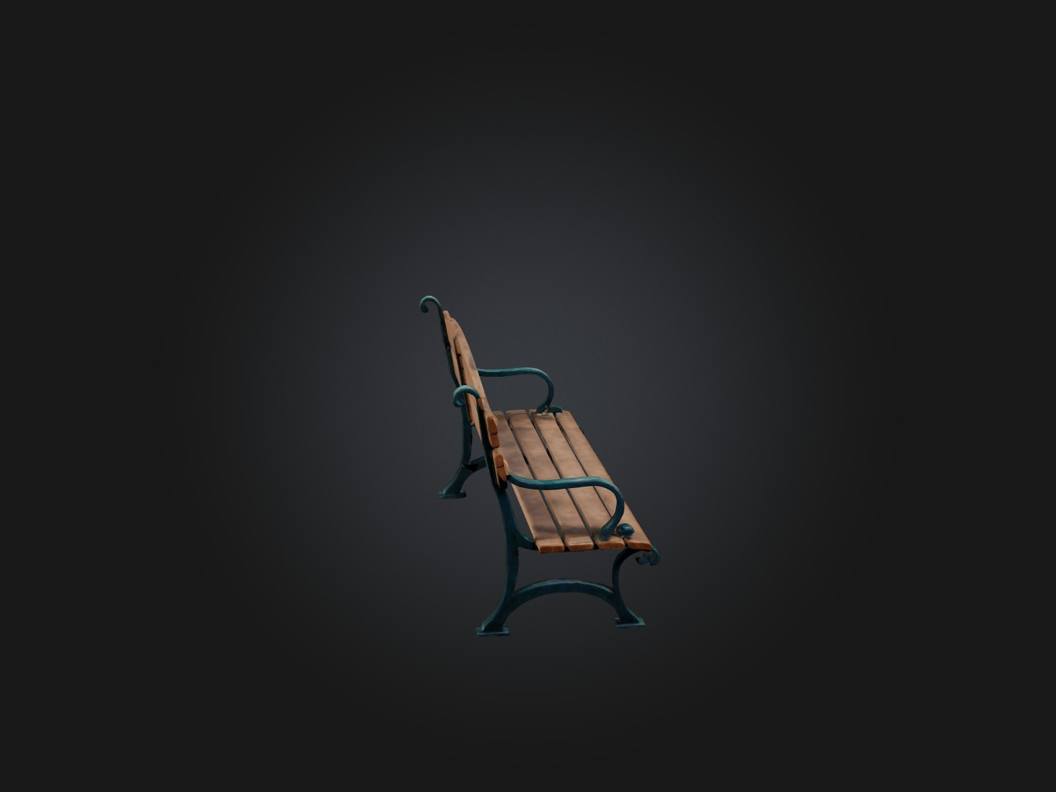 Realistic Park Bench Model Low-poly 3D model_1