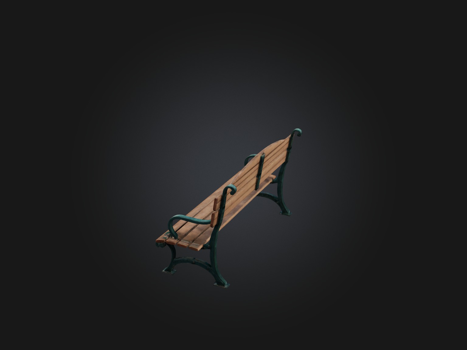 Realistic Park Bench Model Low-poly 3D model_7