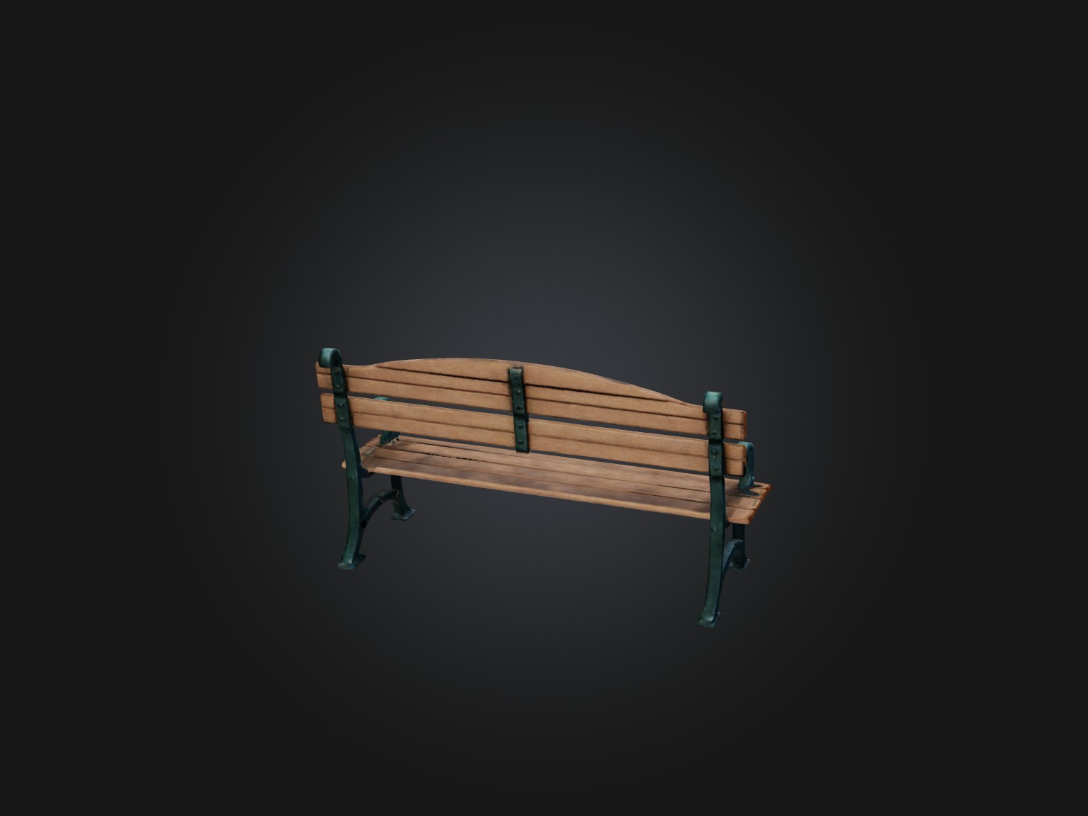 Realistic Park Bench Model Low-poly 3D model_4