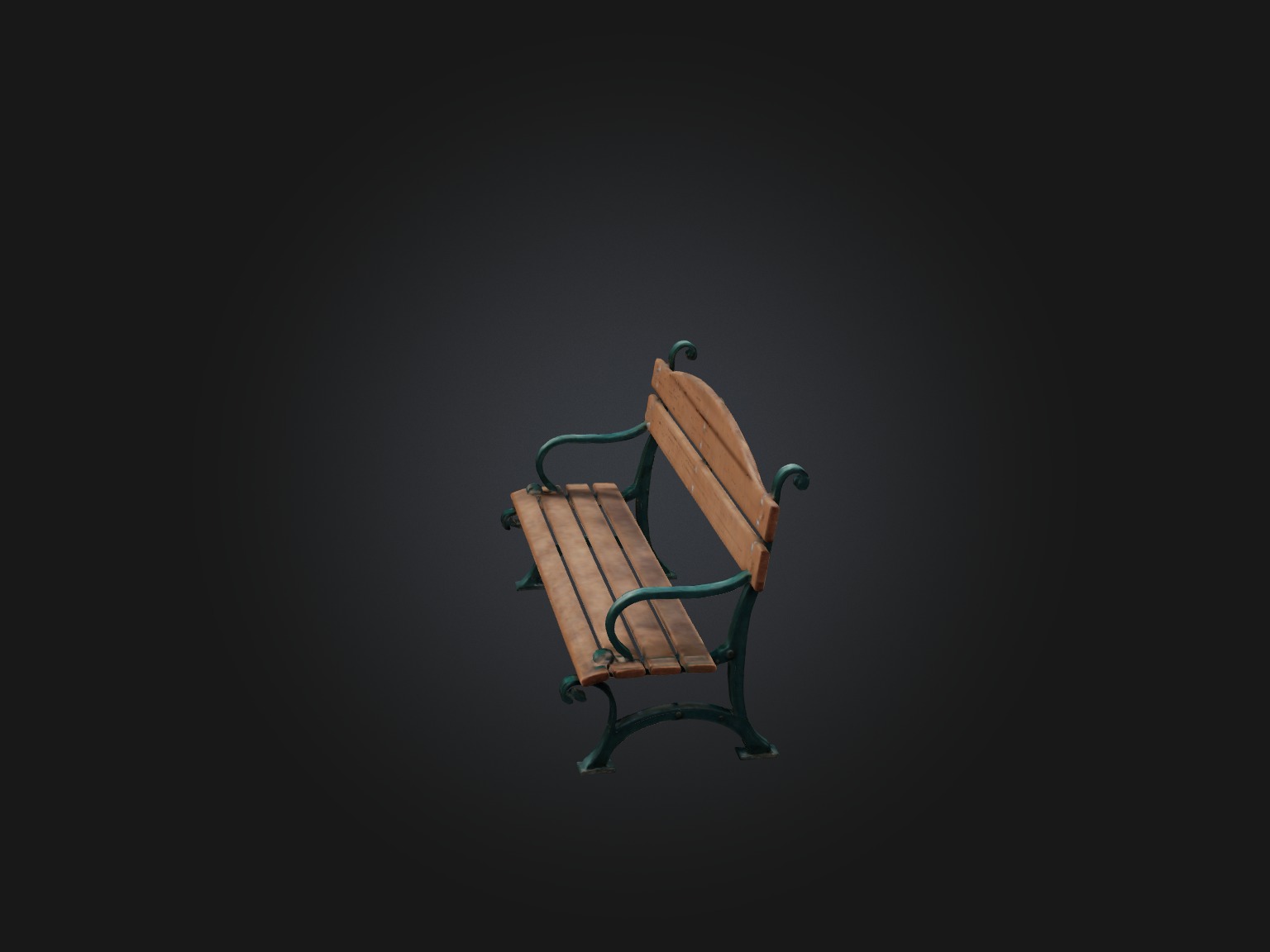 Realistic Park Bench Model Low-poly 3D model_8