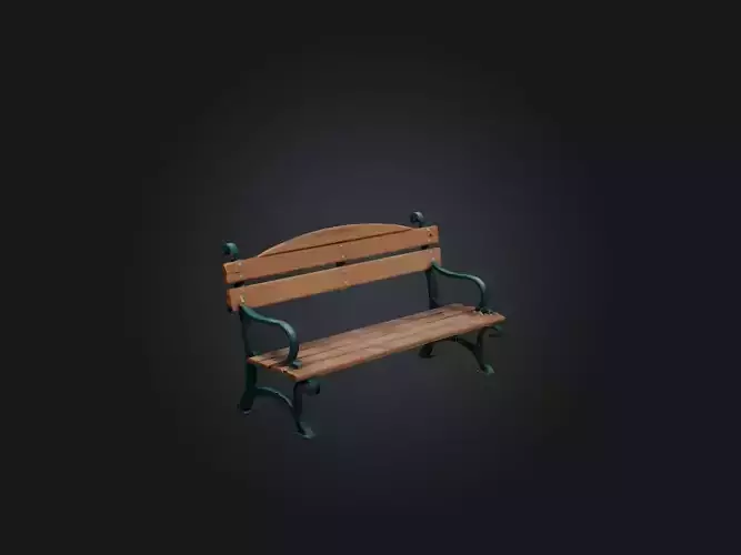 Realistic Park Bench Model