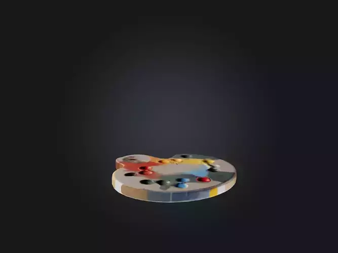 Realistic Paint Palette Model