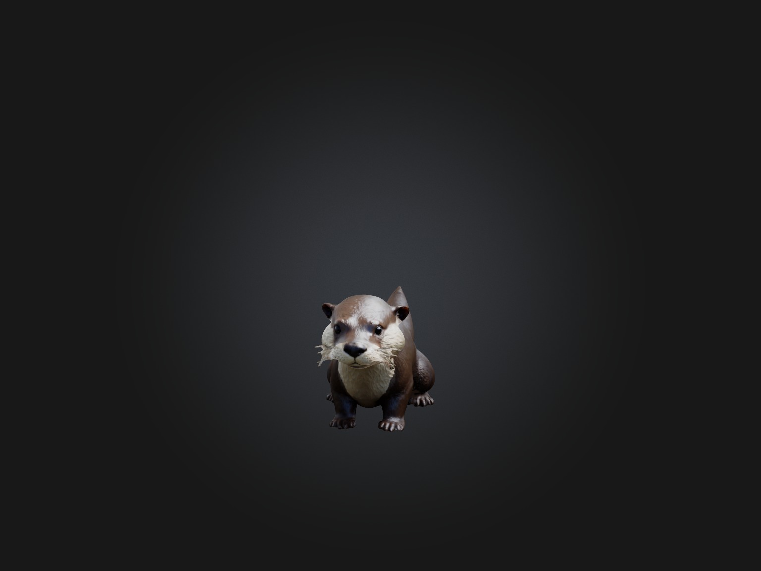 Realistic Otter Model Low-poly 3D model_3