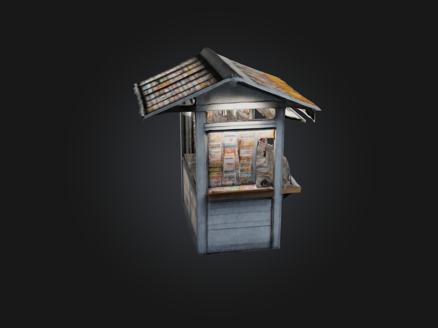Realistic Newsstand Model Low-poly 3D model_5