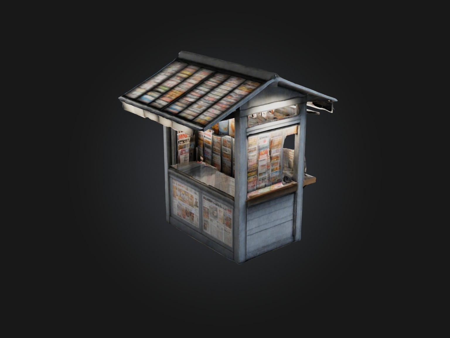 Realistic Newsstand Model Low-poly 3D model_6