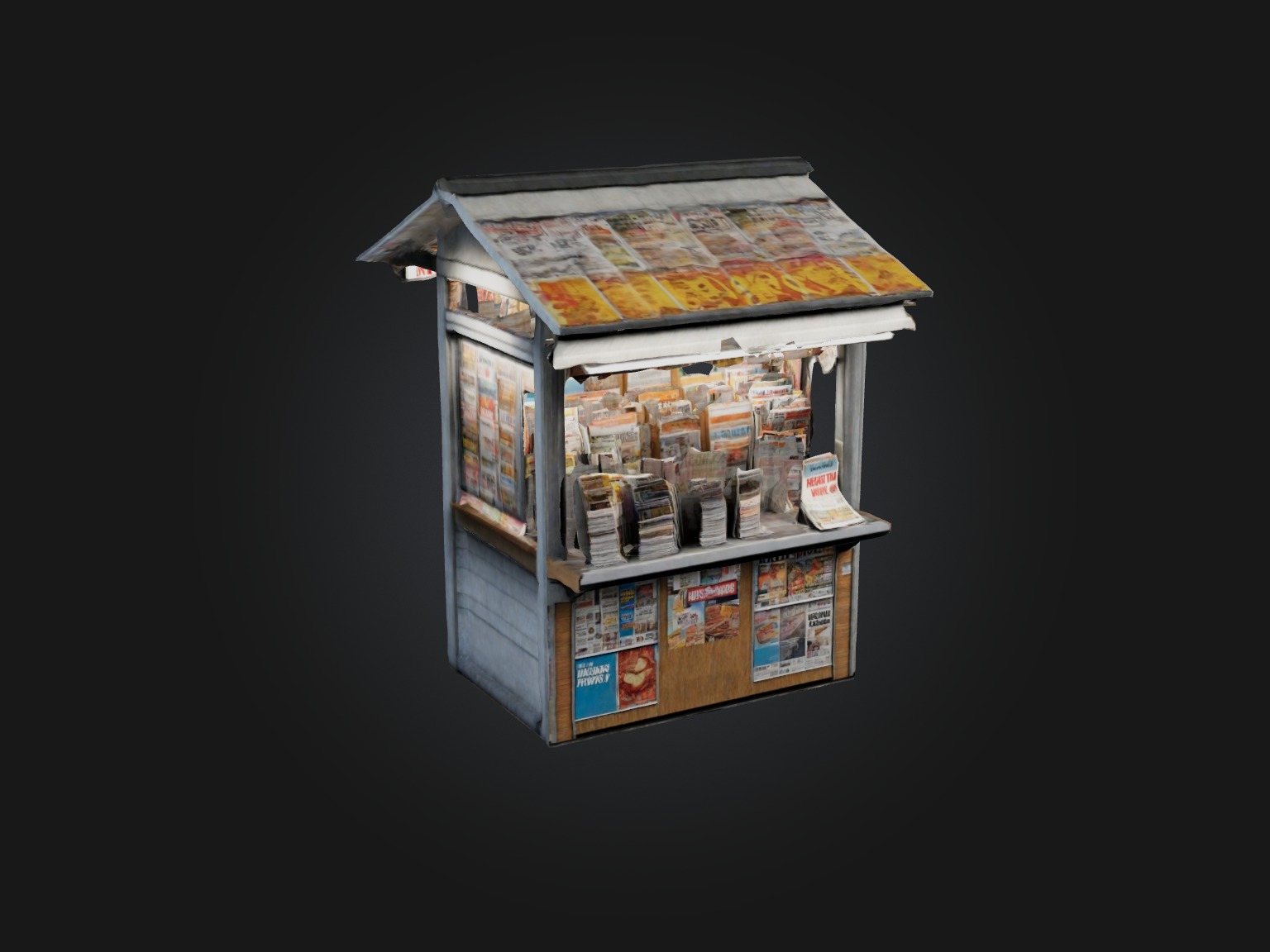 Realistic Newsstand Model Low-poly 3D model_3