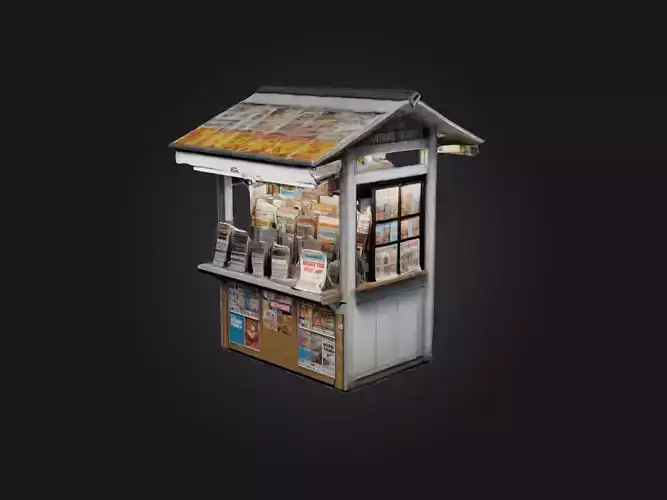 Realistic Newsstand Model Low-poly 3D model
