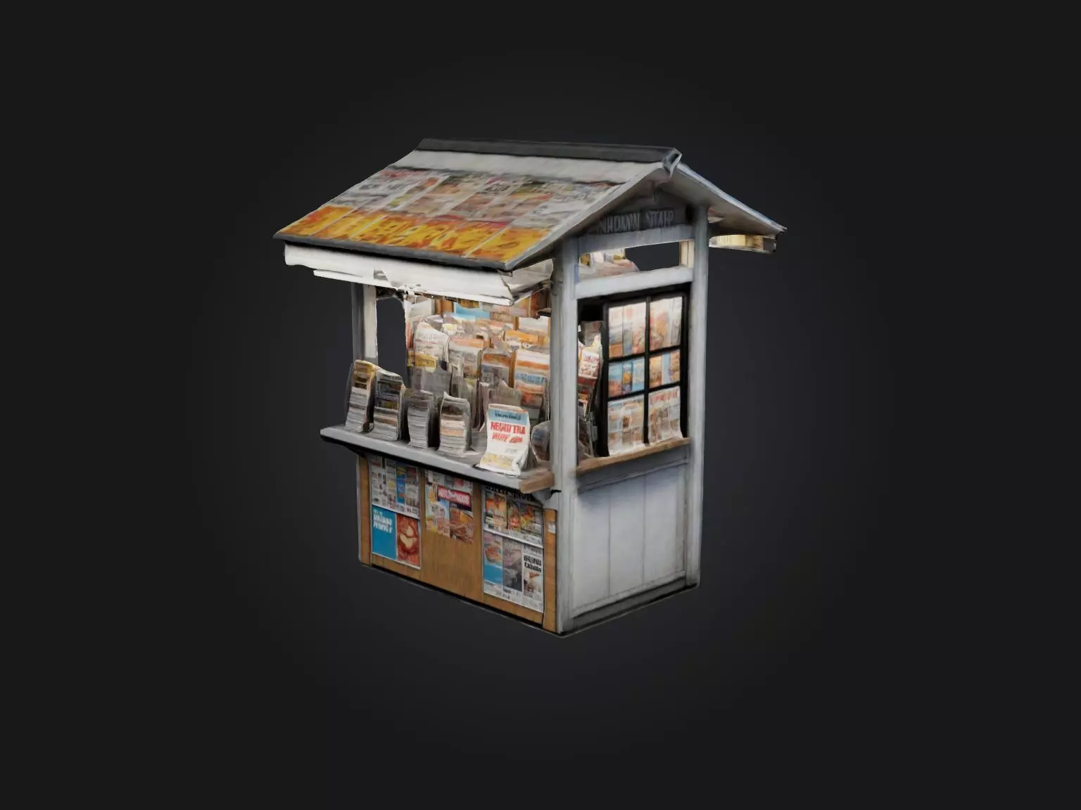 Realistic Newsstand Model Low-poly 3D model_0