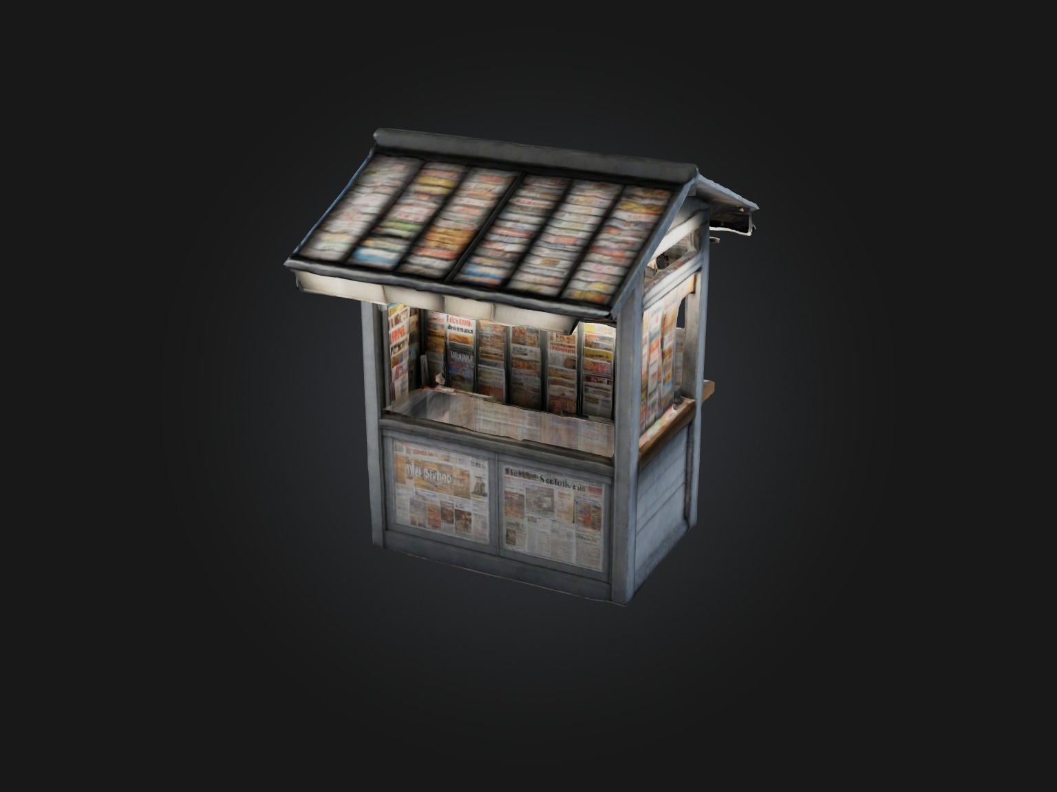Realistic Newsstand Model Low-poly 3D model_7
