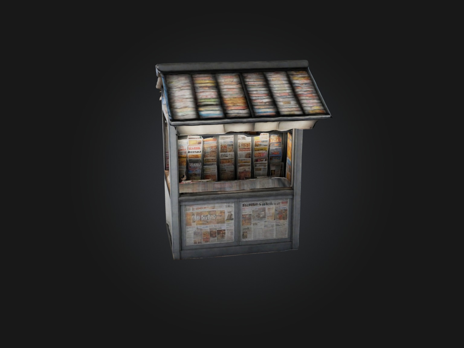 Realistic Newsstand Model Low-poly 3D model_8