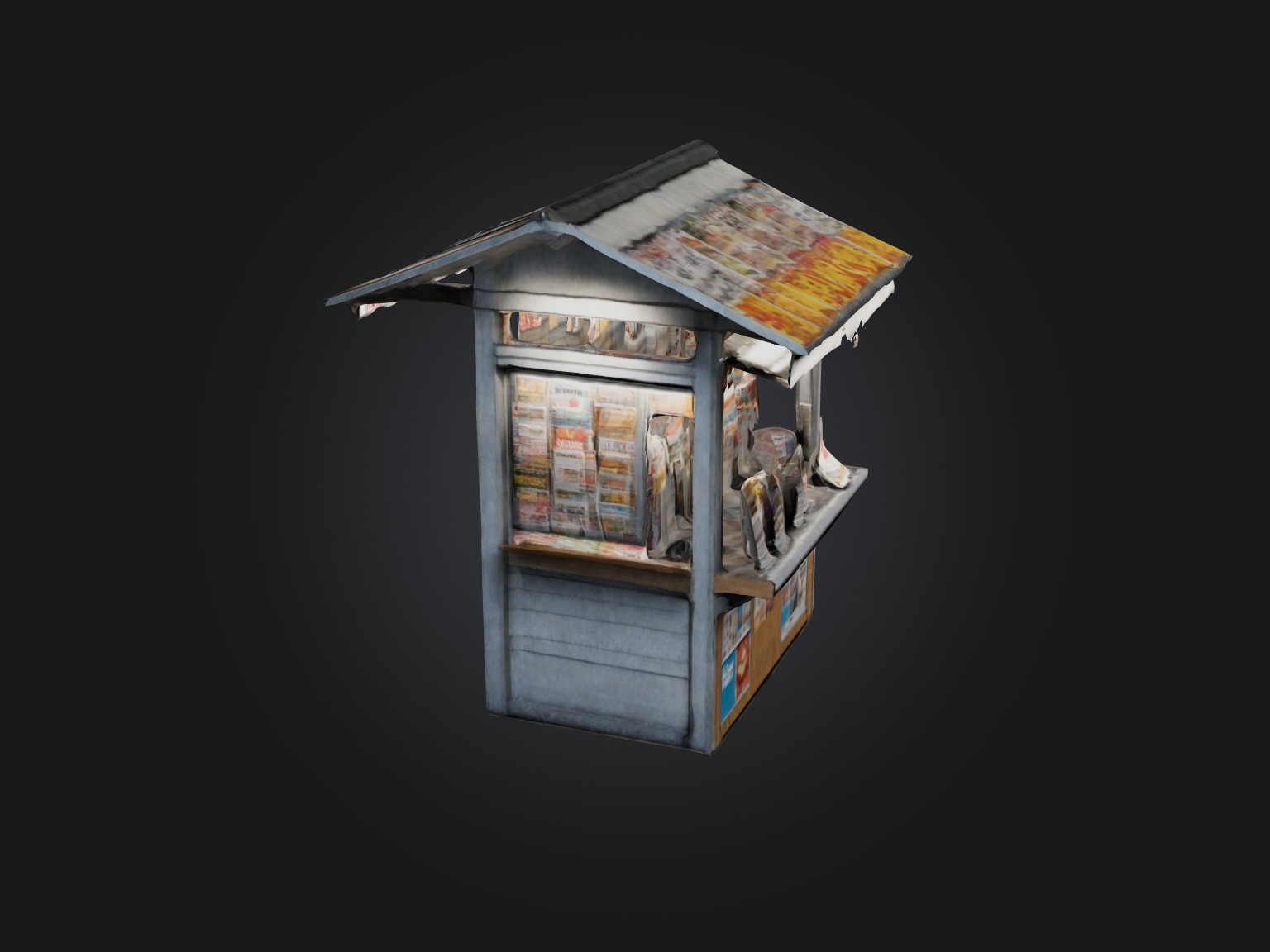 Realistic Newsstand Model Low-poly 3D model_4