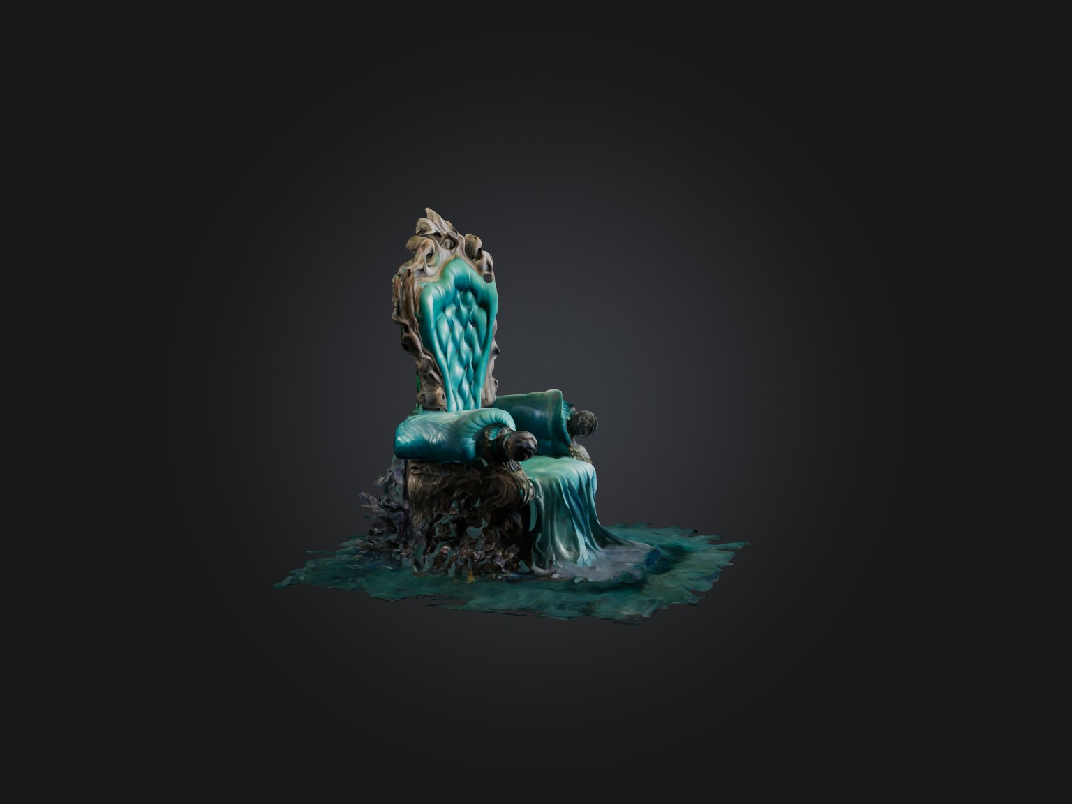 Realistic Mermaid Throne Model Low-poly 3D model_5