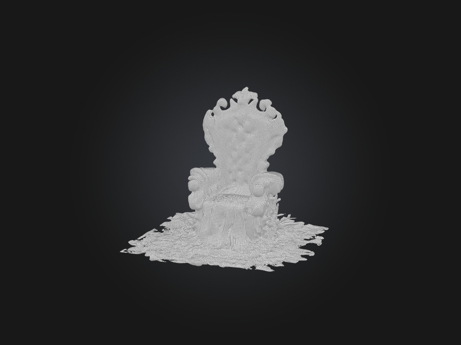Realistic Mermaid Throne Model Low-poly 3D model_2