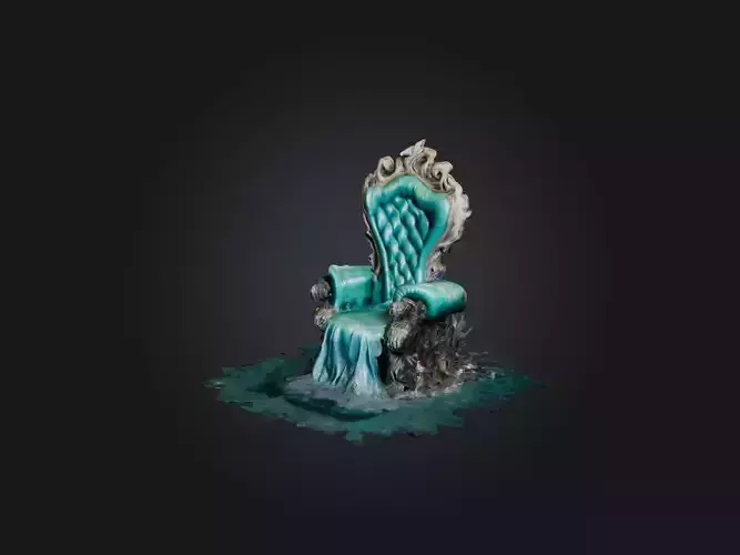 Realistic Mermaid Throne Model