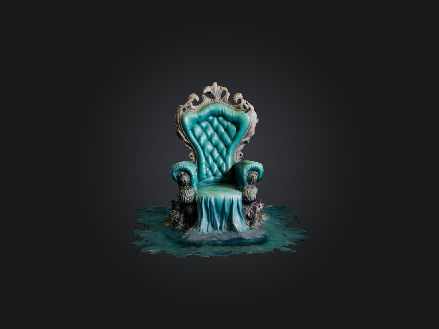 Realistic Mermaid Throne Model Low-poly 3D model_4
